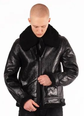 Burt shearling black distressed