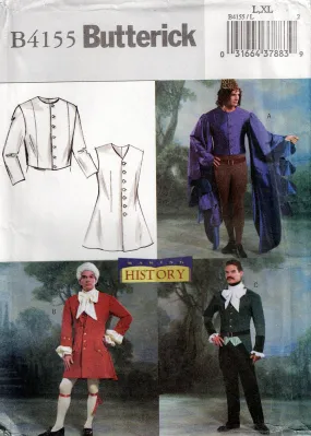 Butterick 4155 Mens Renaissance Costume Jackets & Vests Out Of Print Sewing Pattern Size L - XL UNCUT Factory Folded