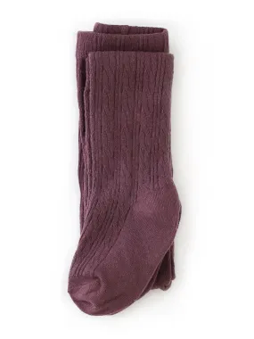 Cable Knit Tights - Dusty Plum