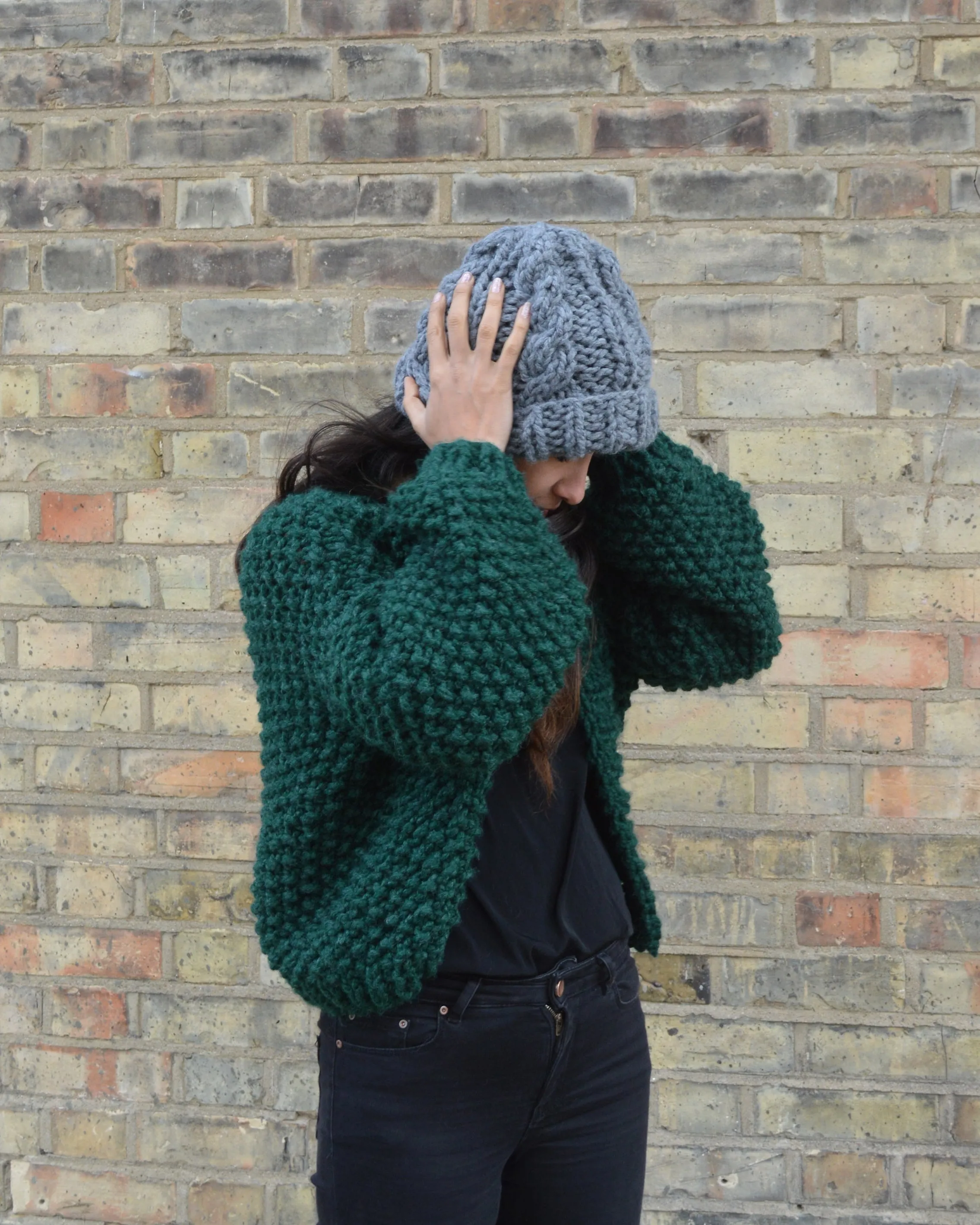 Cable Ribby Beanie - Downloadable Chunky Knitting Pattern