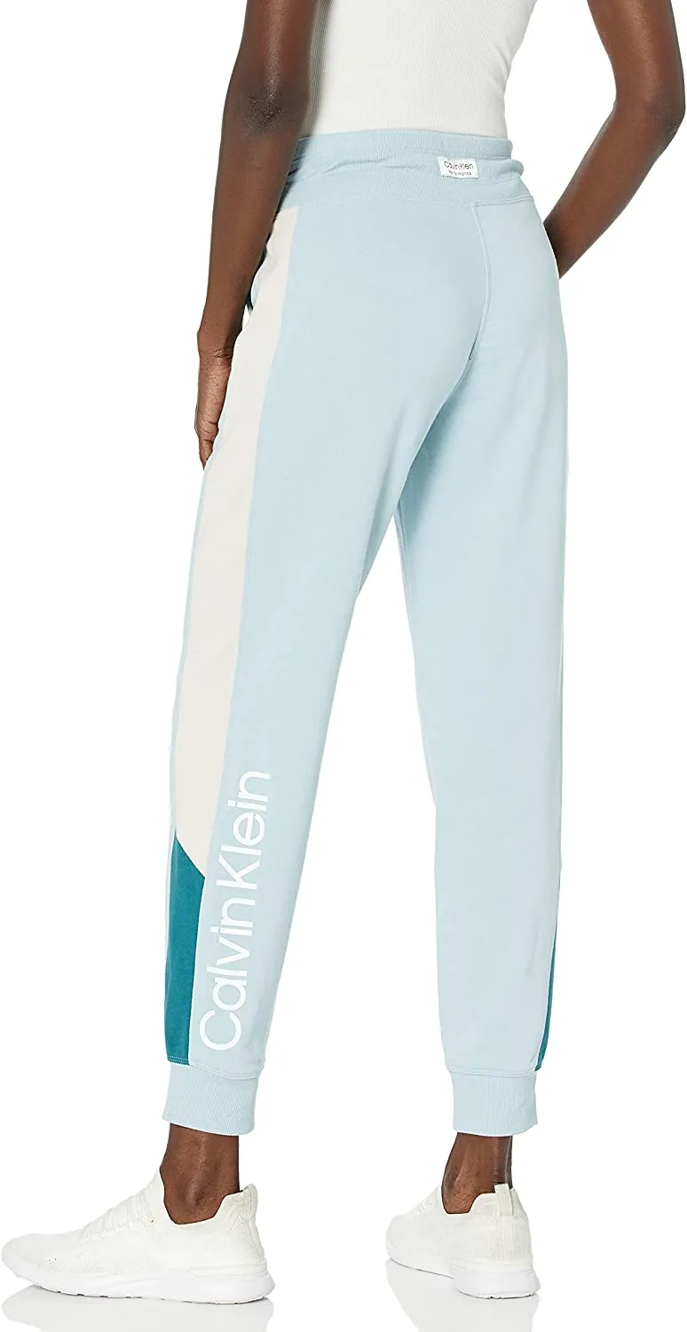 Calvin Klein Performance Women's Colorblocked Jogger Pants, Aquatic, XL