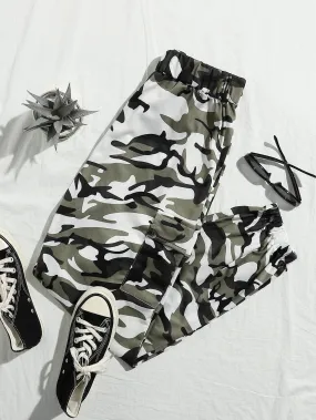 Camo Pocket Long Plus Size Sweatpants