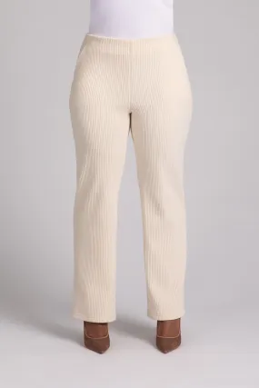 Chenille Cord Pull On Stovepipe Pant | Antique White