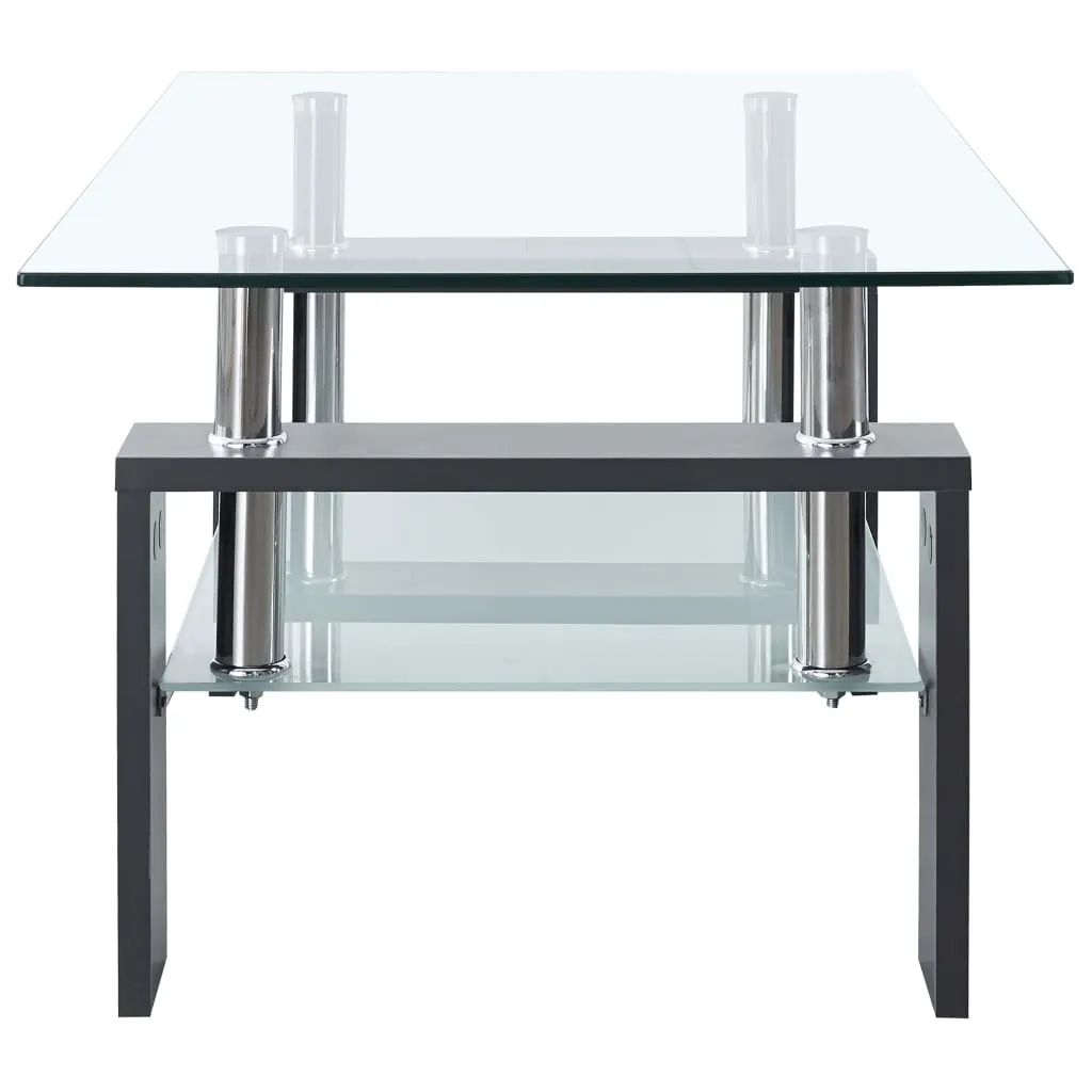 Coffee Table Grey and Transparent 95x55x40 cm Tempered Glass