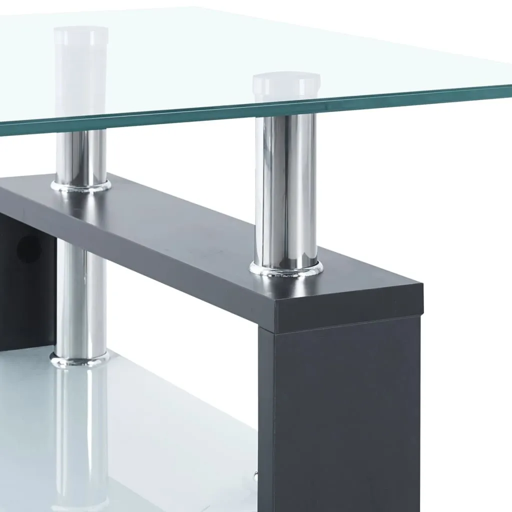 Coffee Table Grey and Transparent 95x55x40 cm Tempered Glass