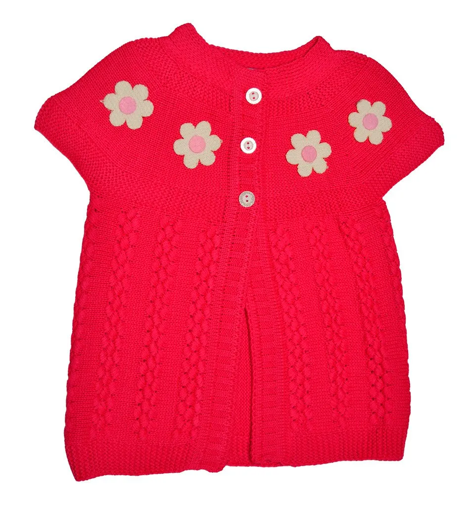 Colorful Sweater For Baby & Toddler Girls Warm & Cozy Pull-Over Button Vest