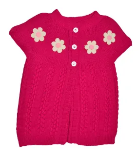 Colorful Sweater For Baby & Toddler Girls Warm & Cozy Pull-Over Button Vest