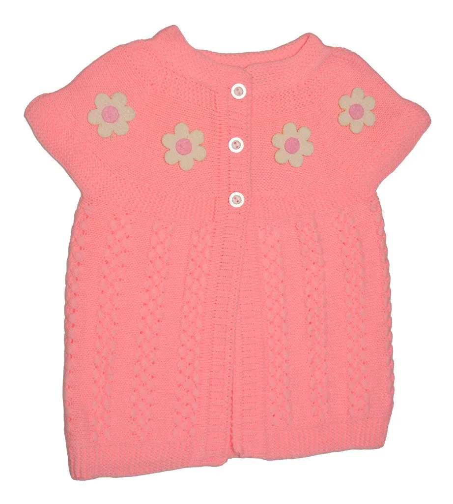 Colorful Sweater For Baby & Toddler Girls Warm & Cozy Pull-Over Button Vest