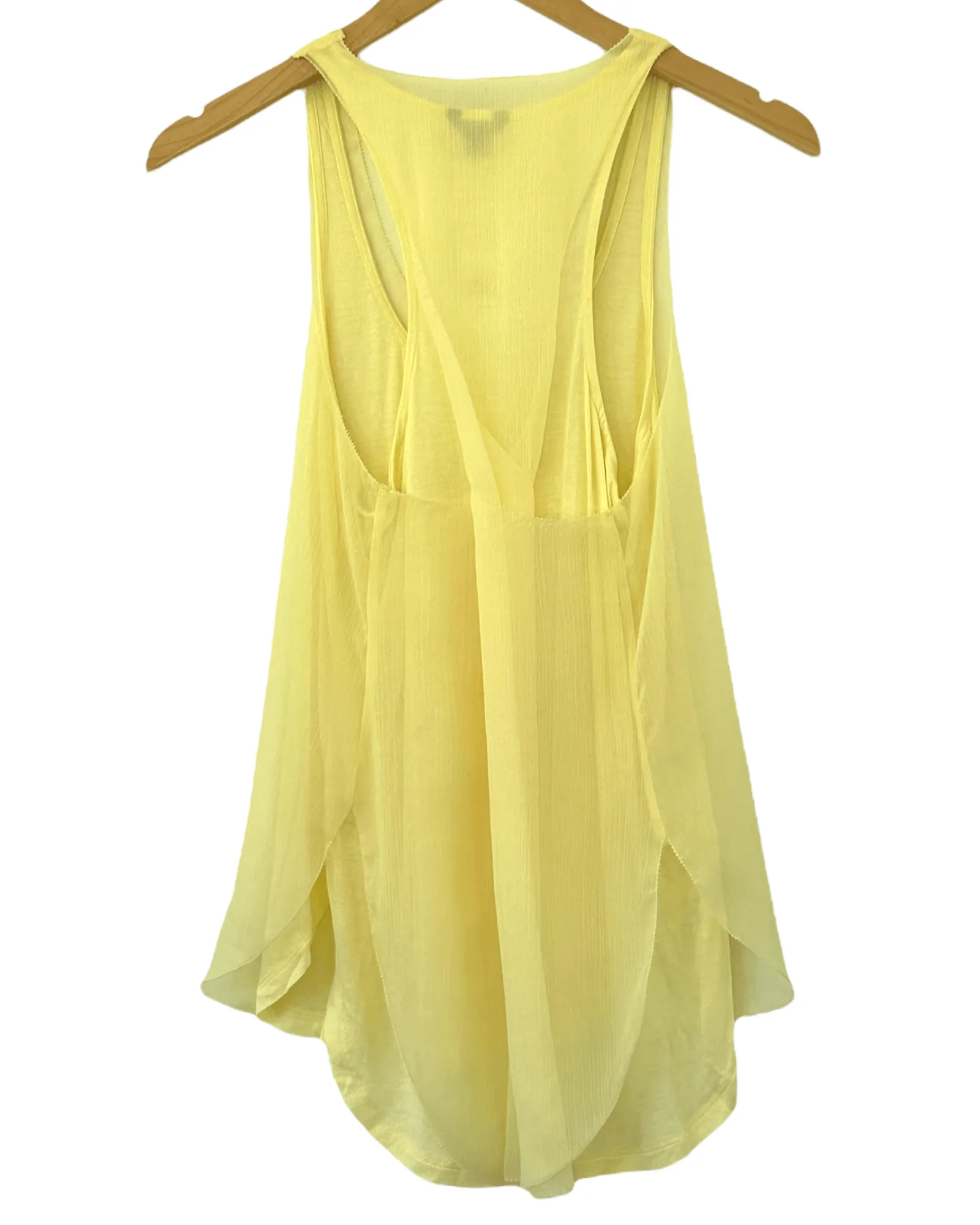 Cool Summer Buttercup Gauze Twist-Back Sleeveless Blouse