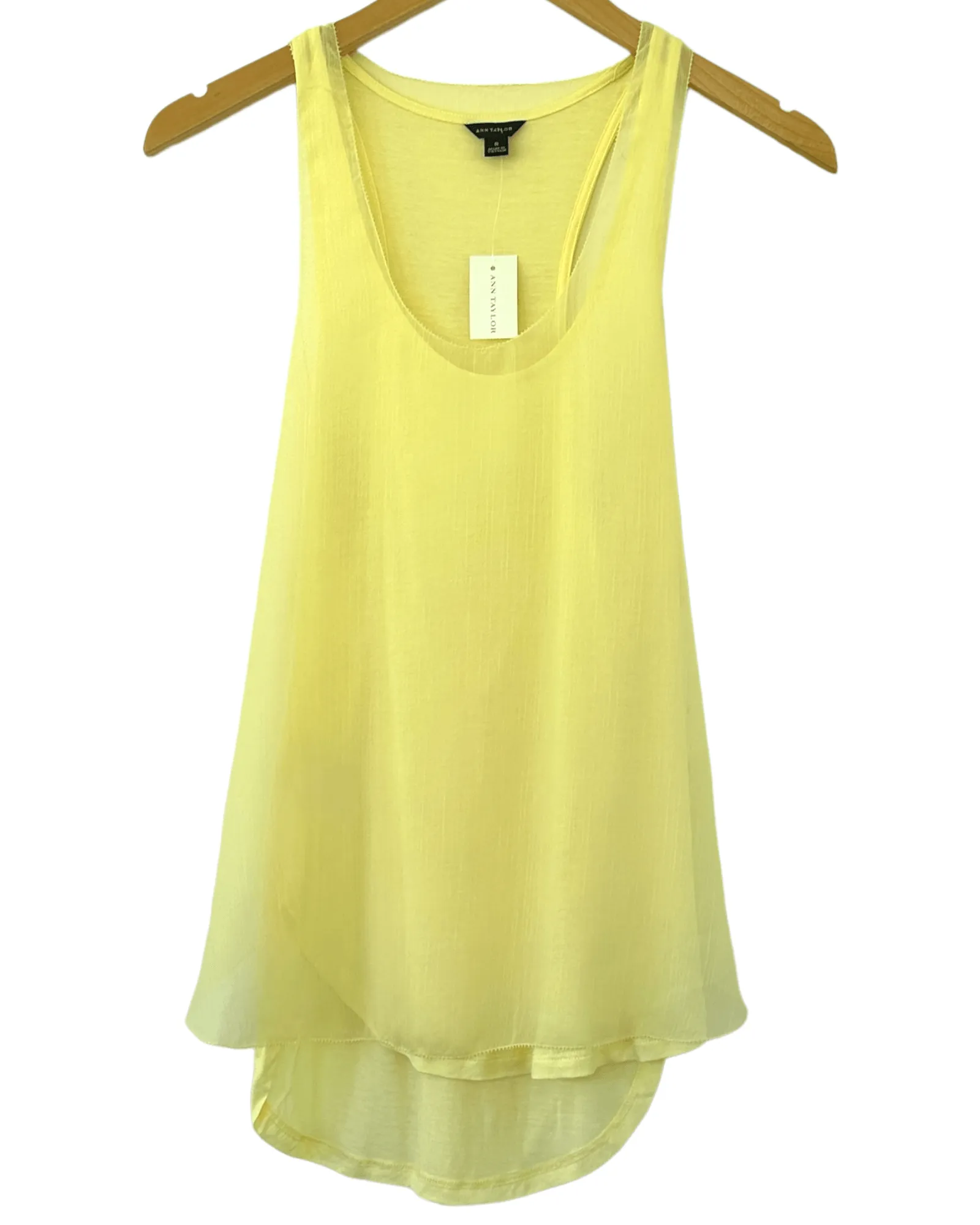 Cool Summer Buttercup Gauze Twist-Back Sleeveless Blouse