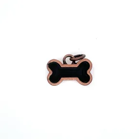 Copper Dog Bone Deep Closed Bezel Charm