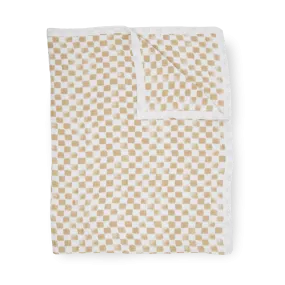 Cotton Muslin Quilted Throw - Adobe Checker