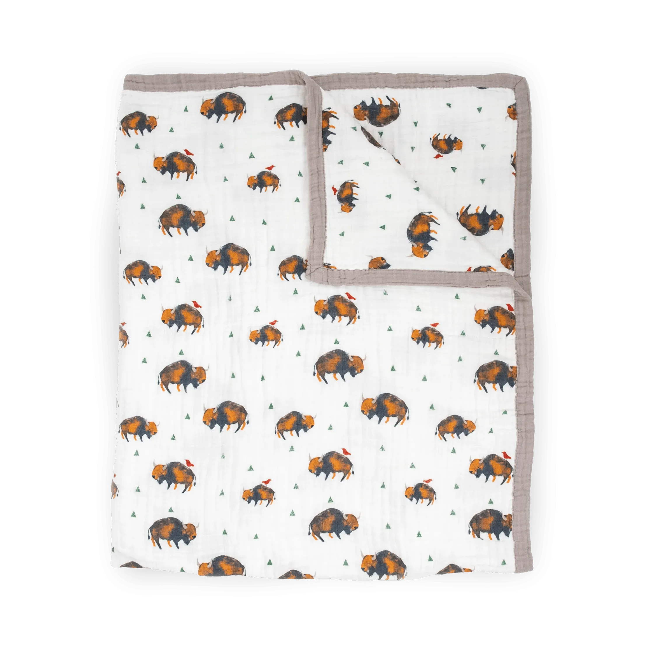 Cotton Muslin Quilted Throw - Bison