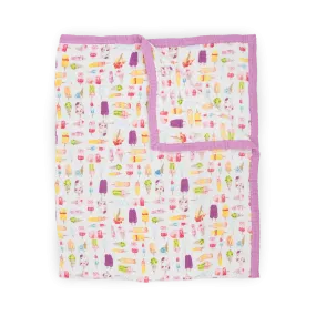 Cotton Muslin Quilted Throw - Brain Freeze