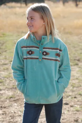 Cruel Girl Girl's Turquoise Aztec Fleece Pullover CWK8250008