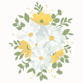 Daisy Layers Bouquet - Set Of 6 Coordinating A2 Stencils