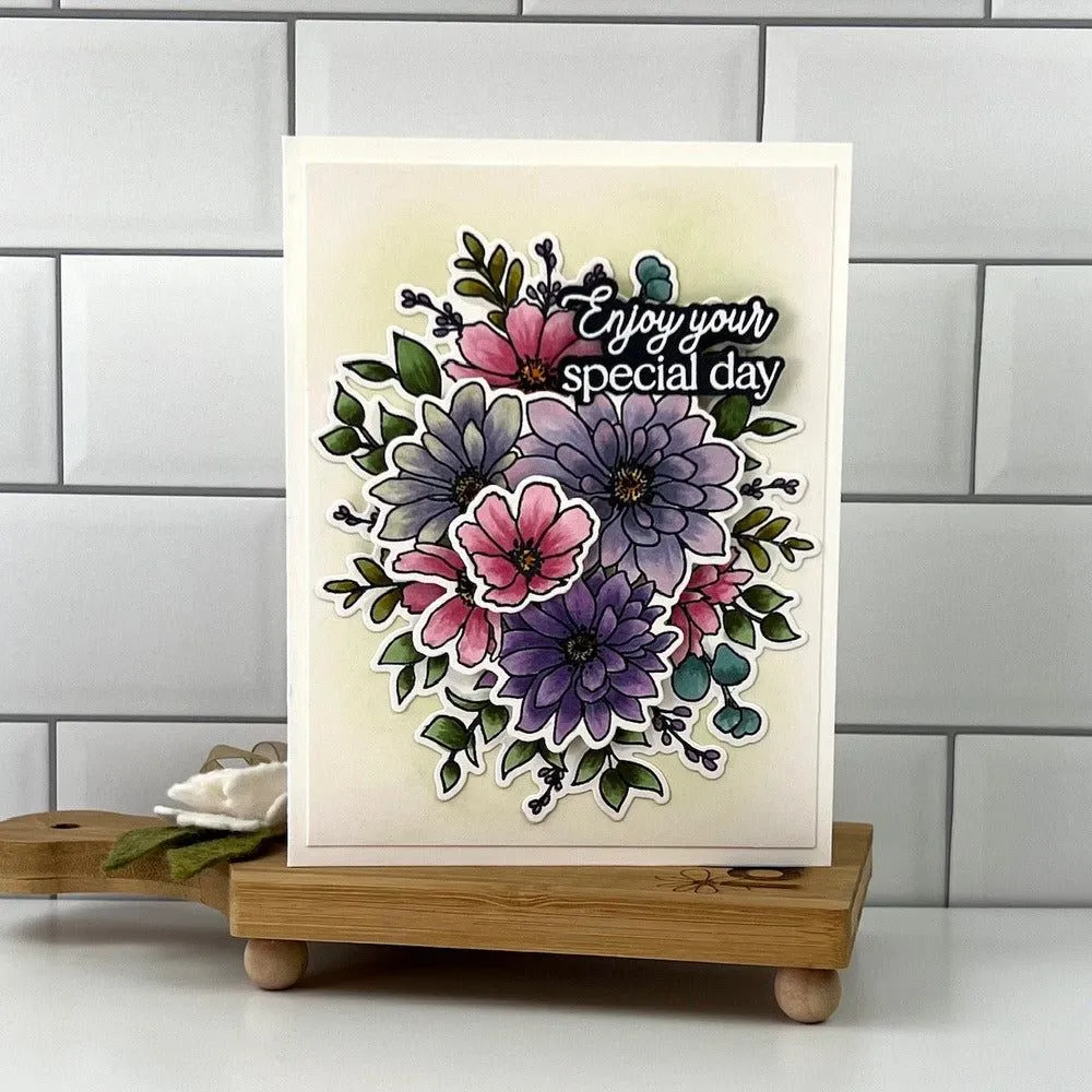 Daisy Layers Bouquet - Set Of 6 Coordinating A2 Stencils