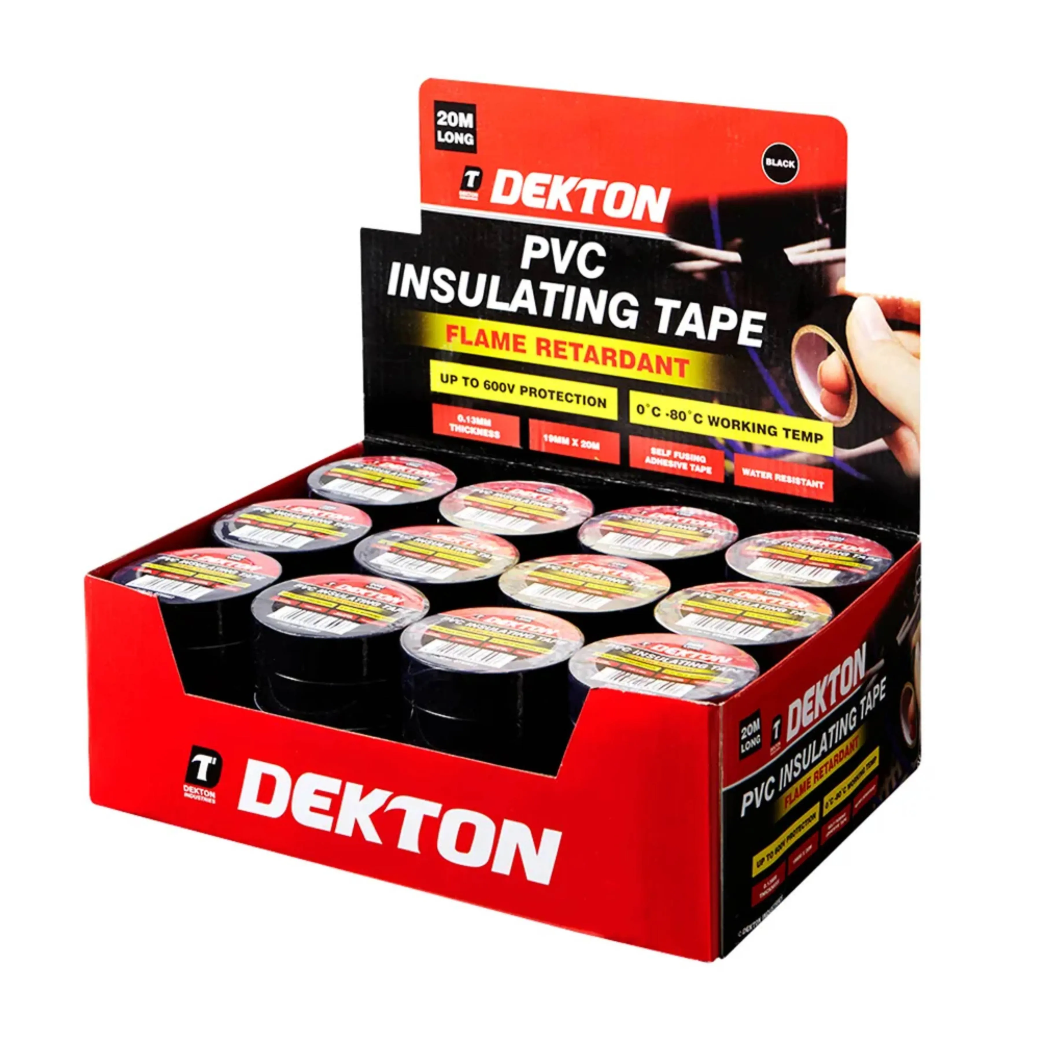 DEKTON 20m PVC Insulation Tape - Black