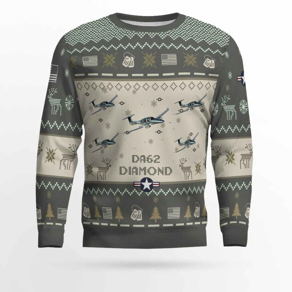 Diamond DA62 Aircraft Ugly Sweater, Ugly Sweater Christmas Shirt for Men Dad Veteran