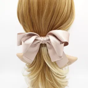 double layered satin hair bow basic style hair accessory for women