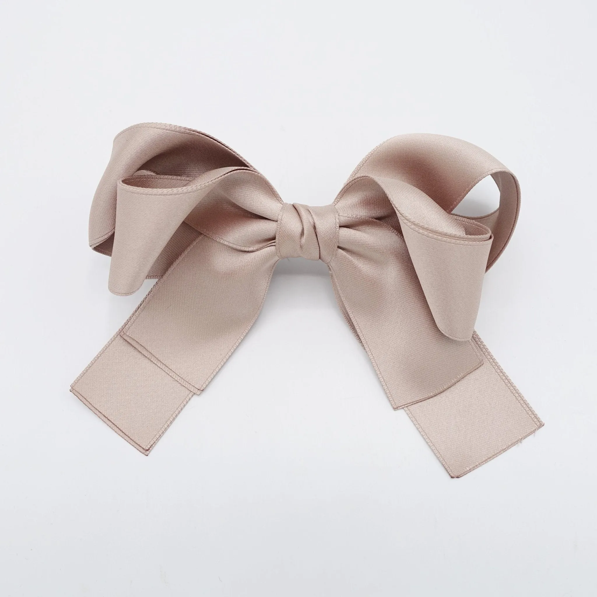 double layered satin hair bow basic style hair accessory for women