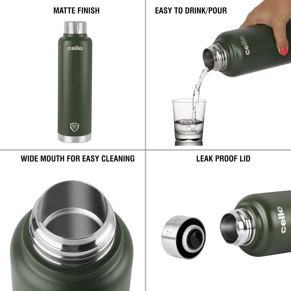 Duro Top Flask, Vacusteel Water Bottle, 750ml