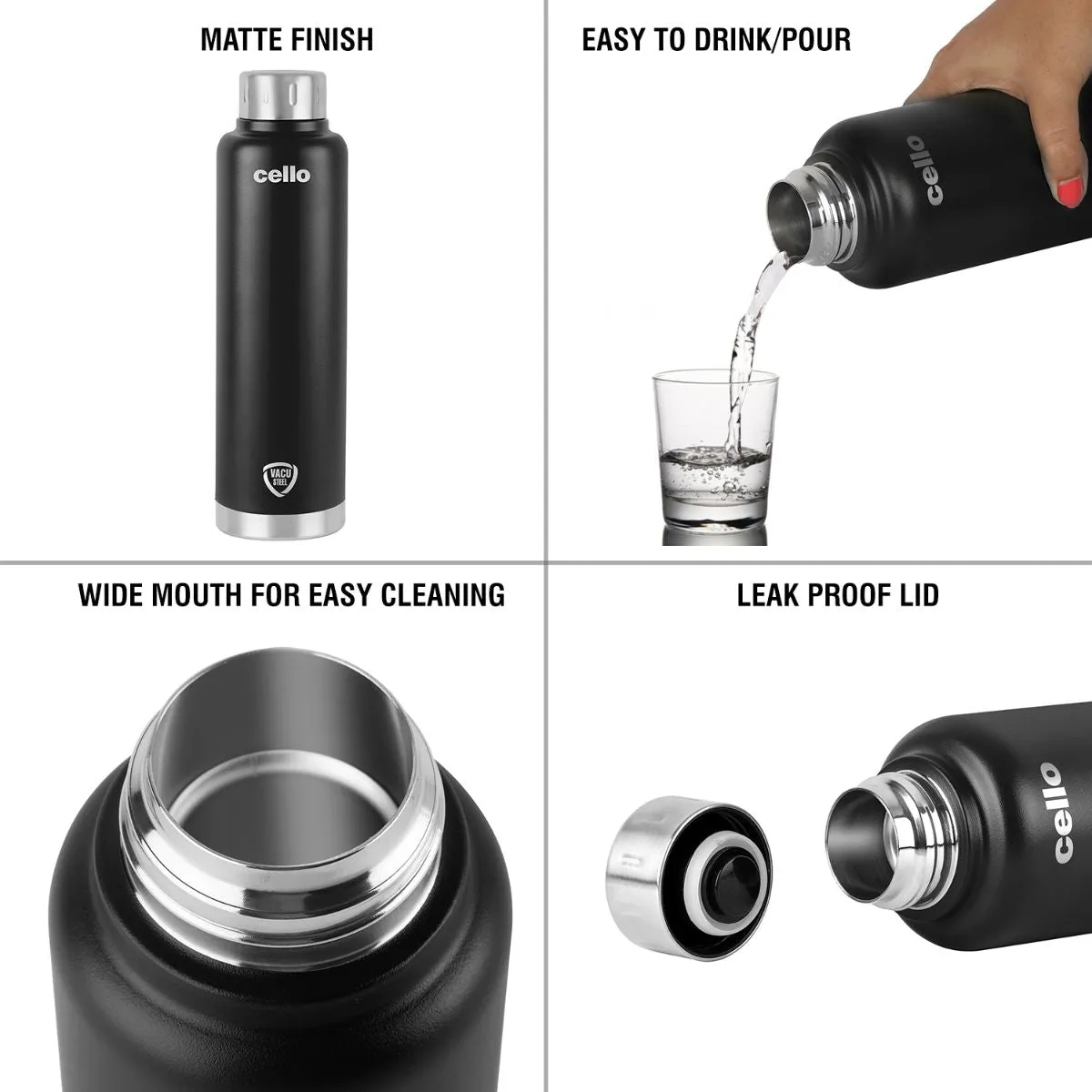 Duro Top Flask, Vacusteel Water Bottle, 750ml