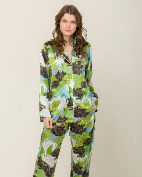 Elisabetha Silk Pyjama in Verona Garden - Top