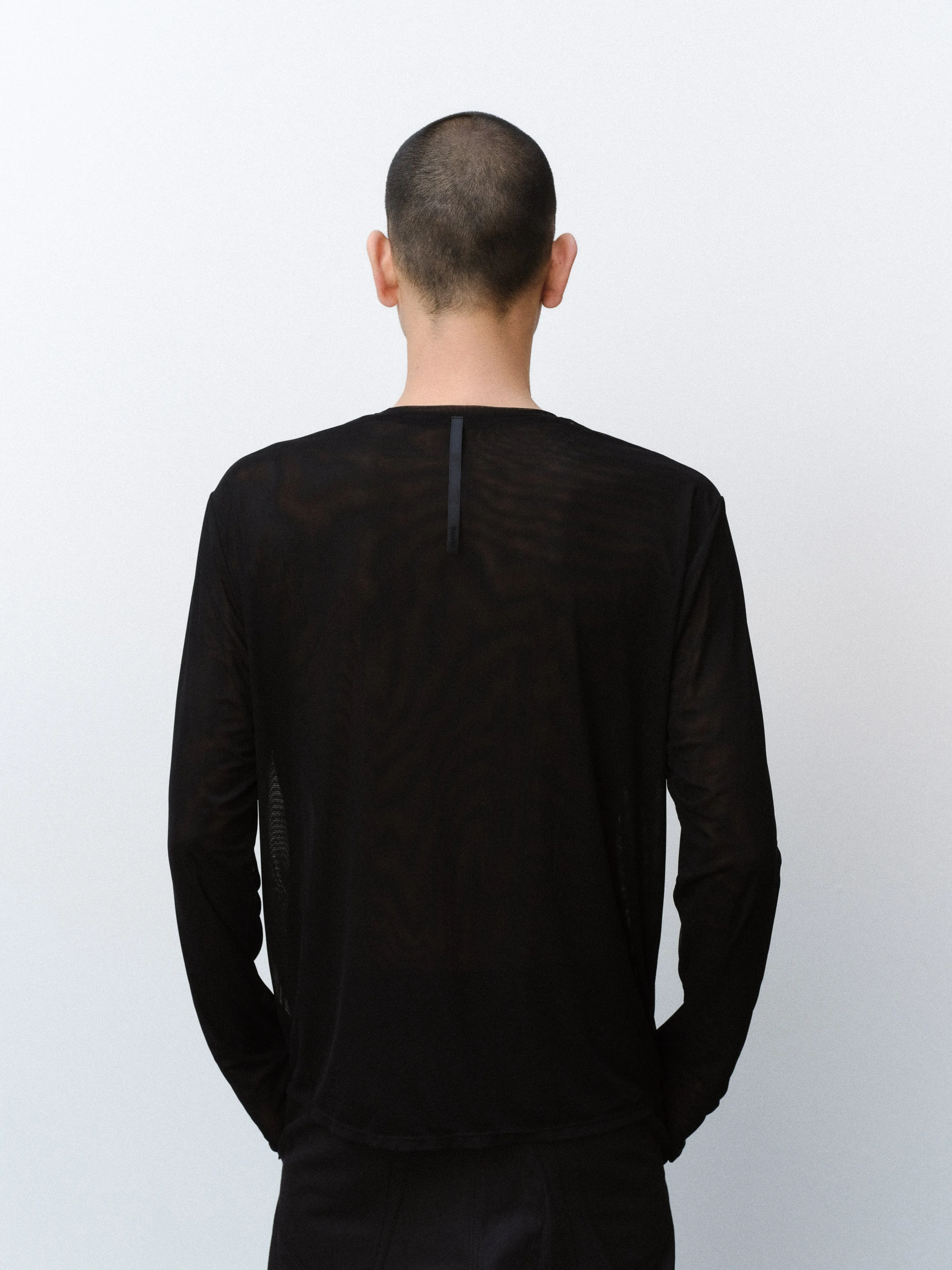 (EQUILIBRIUM) (UNISEX) ABIGAIL 2 LAYER MESH T-SHIRT (BLACK)