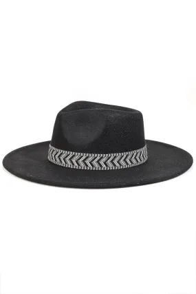 Everly Aztec Hat Black