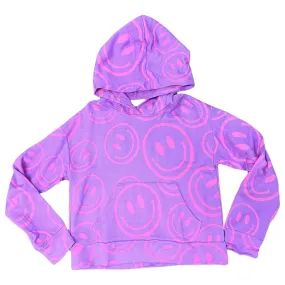 FBZ Purple Neon Pink Smiley Hoodie