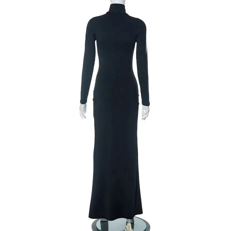 Female Figure Drawing Bodycon Maxi Dress