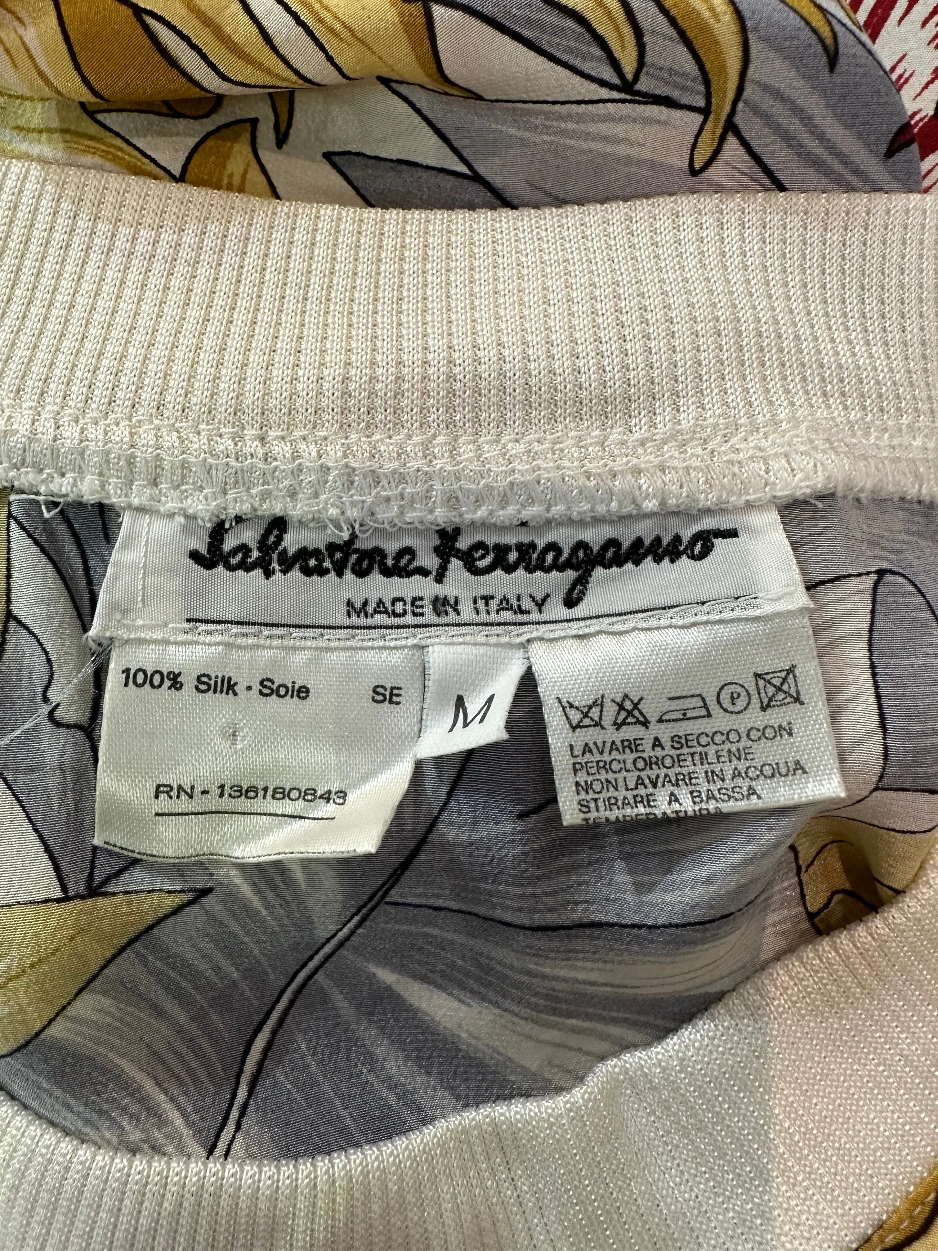 Ferragamo 2000s Silk Scarf Print Pullover Top