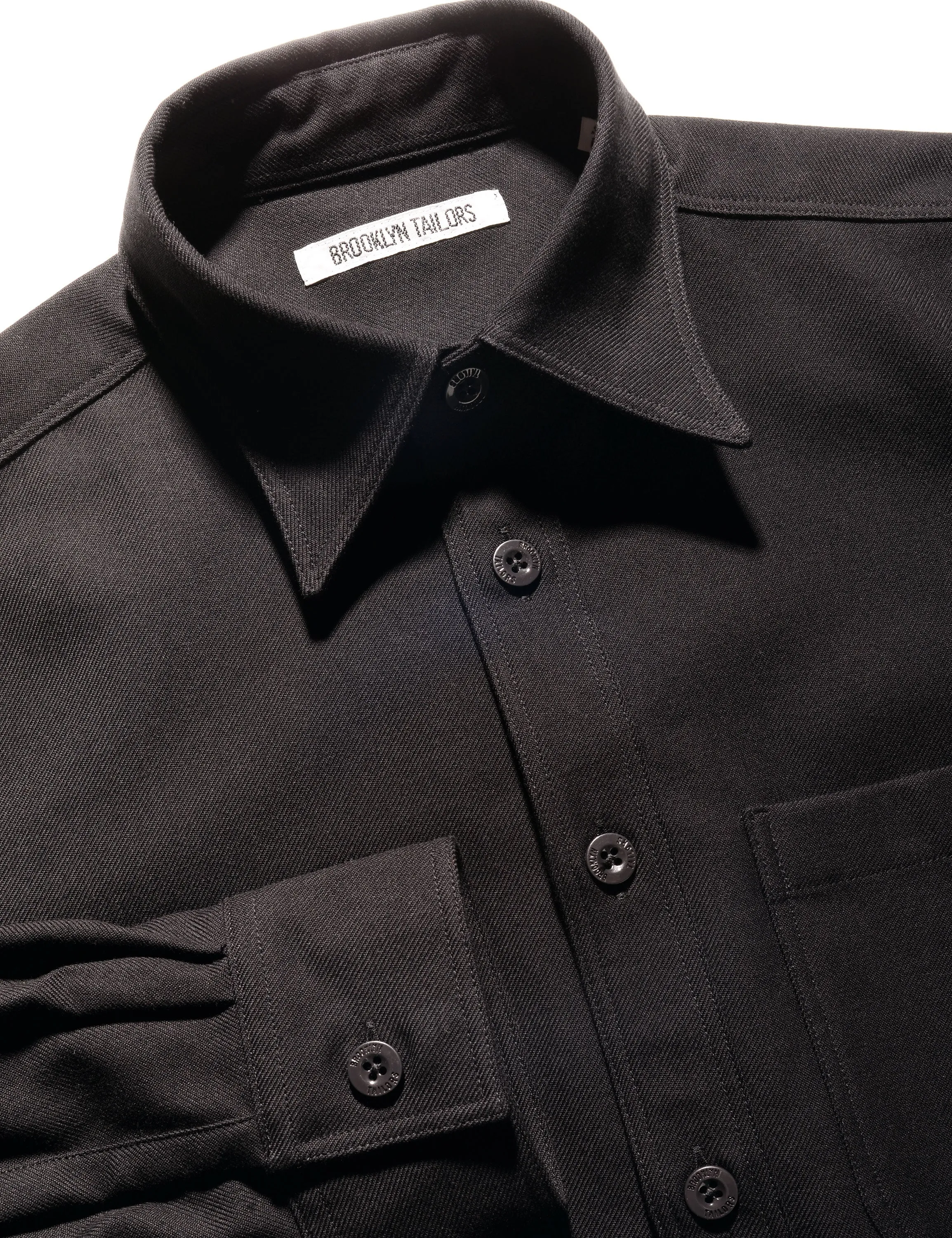 FINAL SALE: BKT16 Overshirt in Cotton Twill - Black