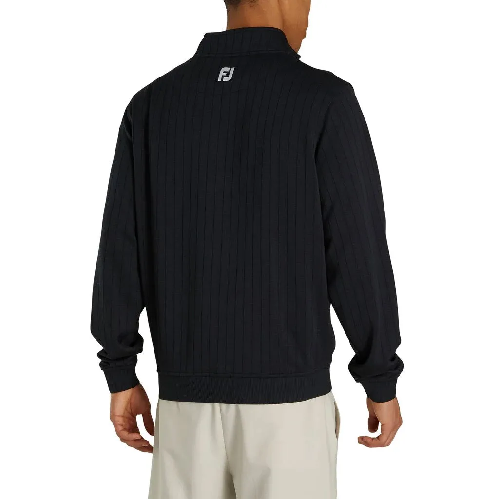 FootJoy Drop Needle Half Zip Black Mens Golf Pullover