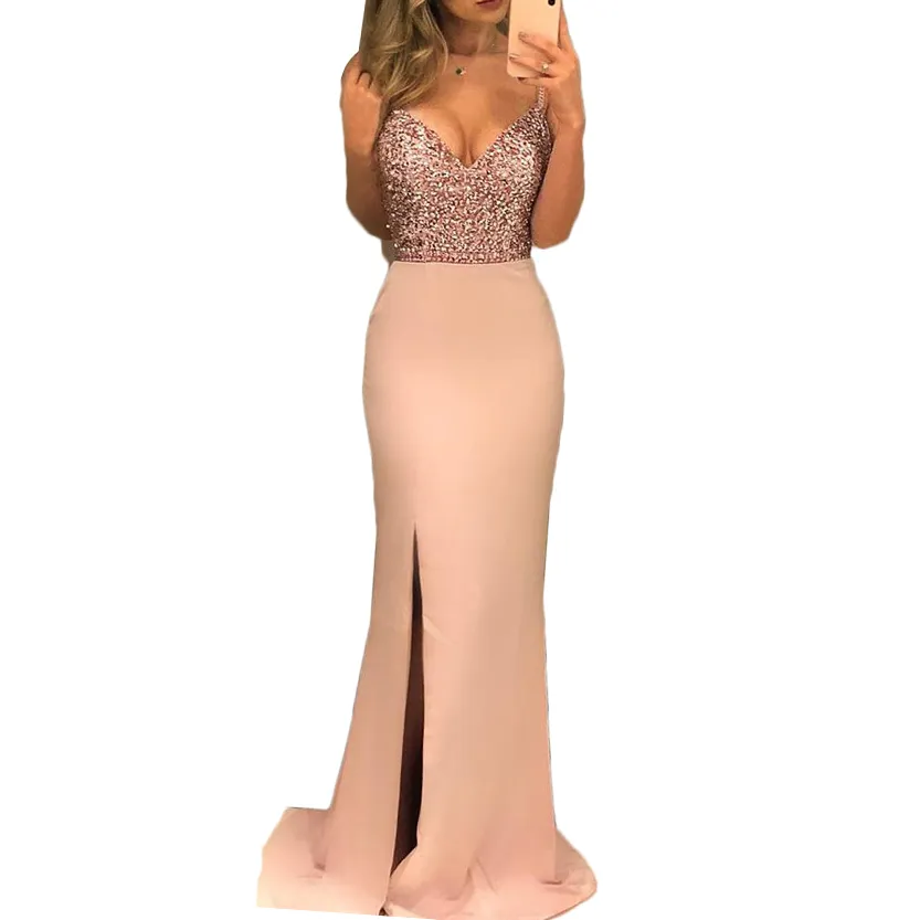 Funki Buys | Dresses | Women's Long Sequin Prom Party Dress