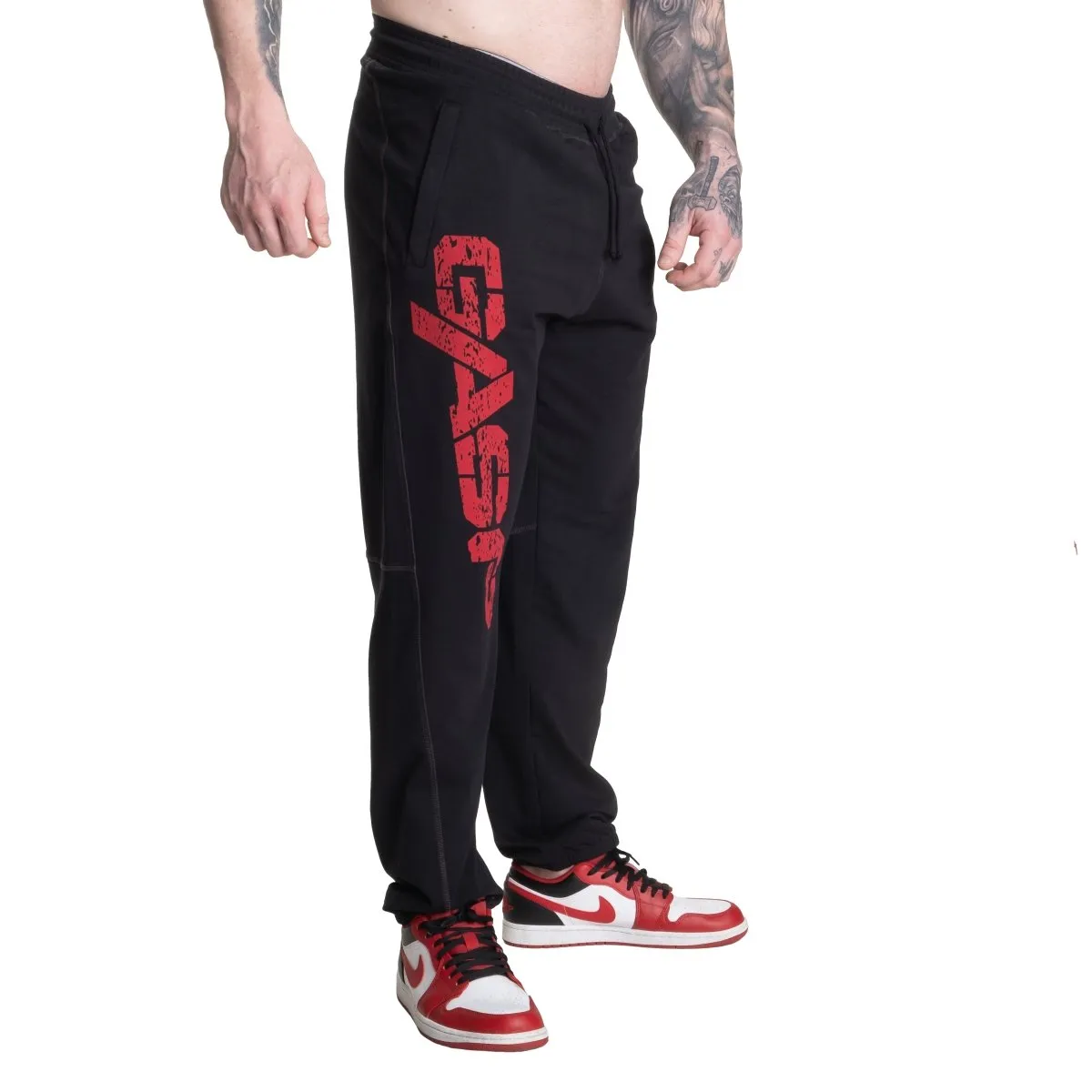 GASP Vintage Sweatpants - Black/Red