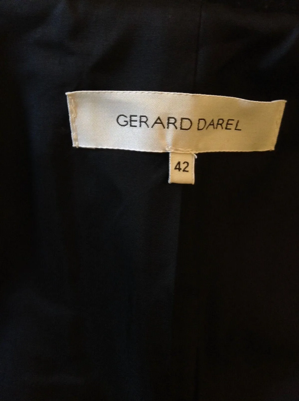 Gerard Darel Ladies Black Wool & Lambskin Leather Jacket UK 14 US 10 EU 42