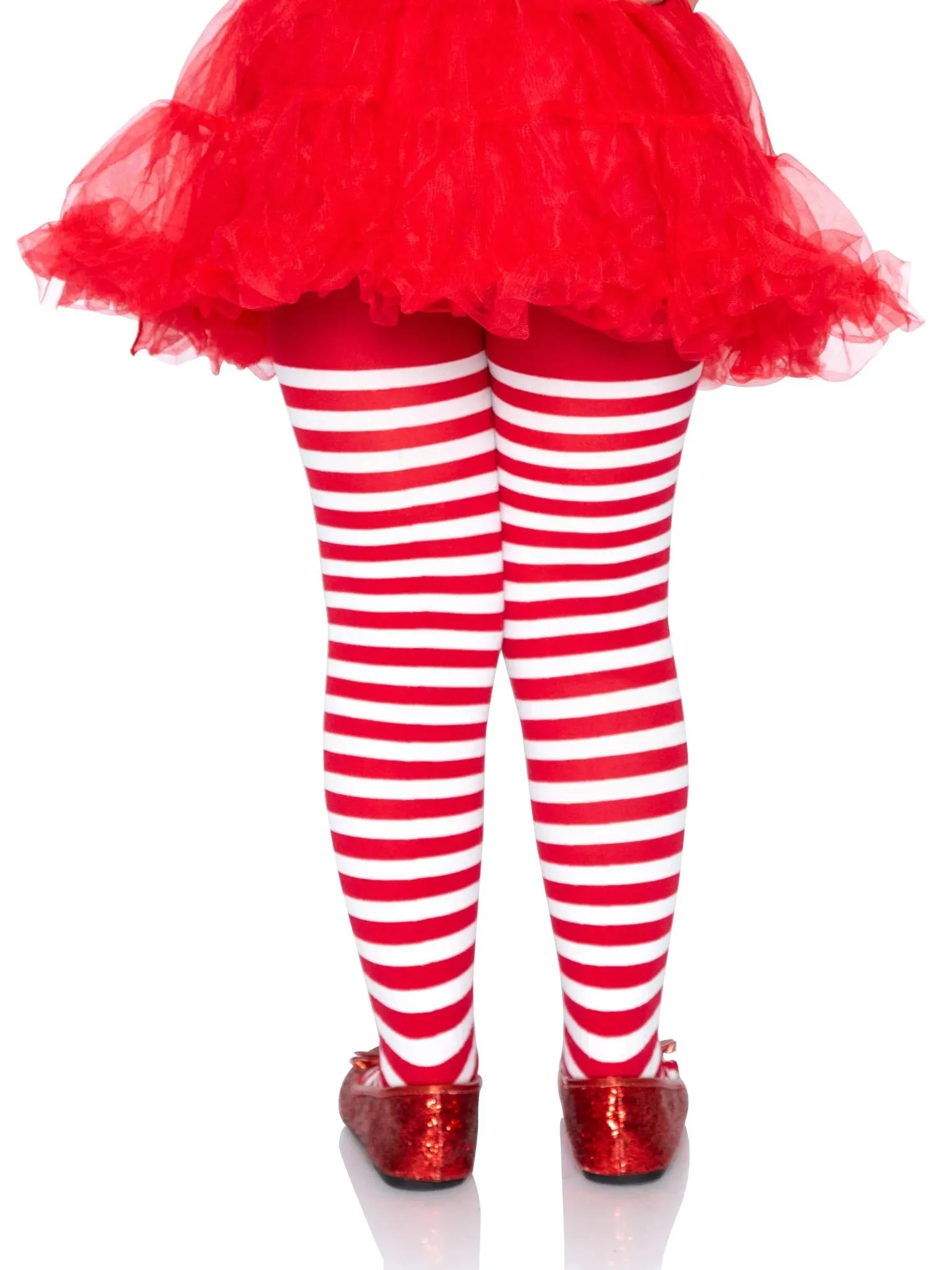 Girl Stripe Tights X-LARGE RED/WHITE