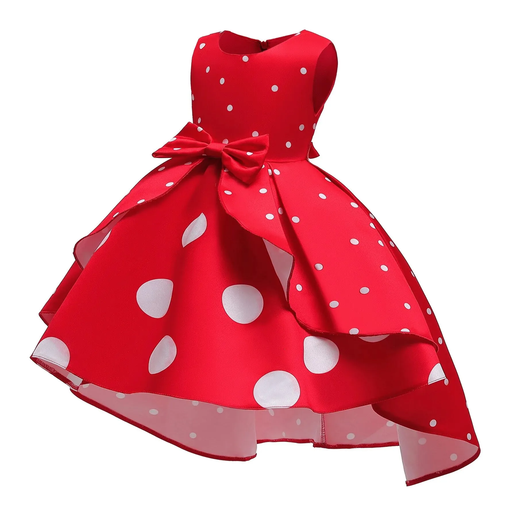 Girls Elegant Polka Dots Dress