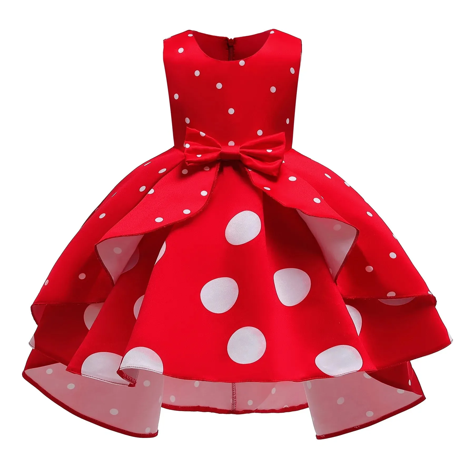 Girls Elegant Polka Dots Dress