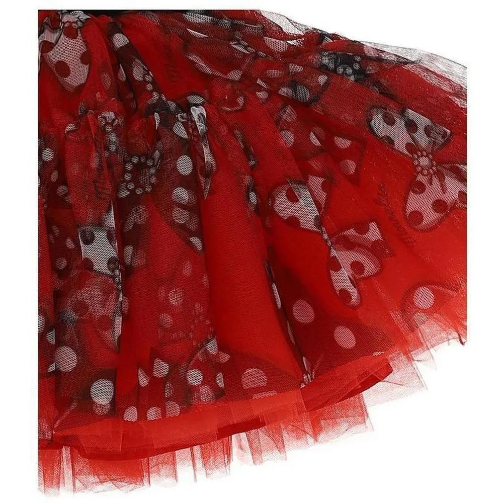 Girls Red Bow Tulle Skirt