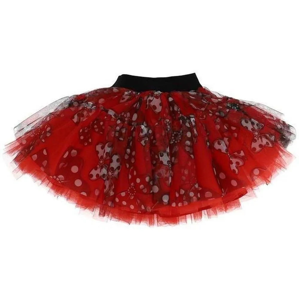 Girls Red Bow Tulle Skirt