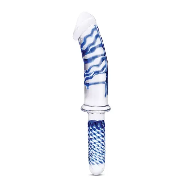 Glas 11 in. Realistic Double Ended Glass Dildo with Handle