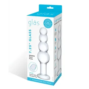 Glas 7.25 in. Glass Beaded Butt Plug