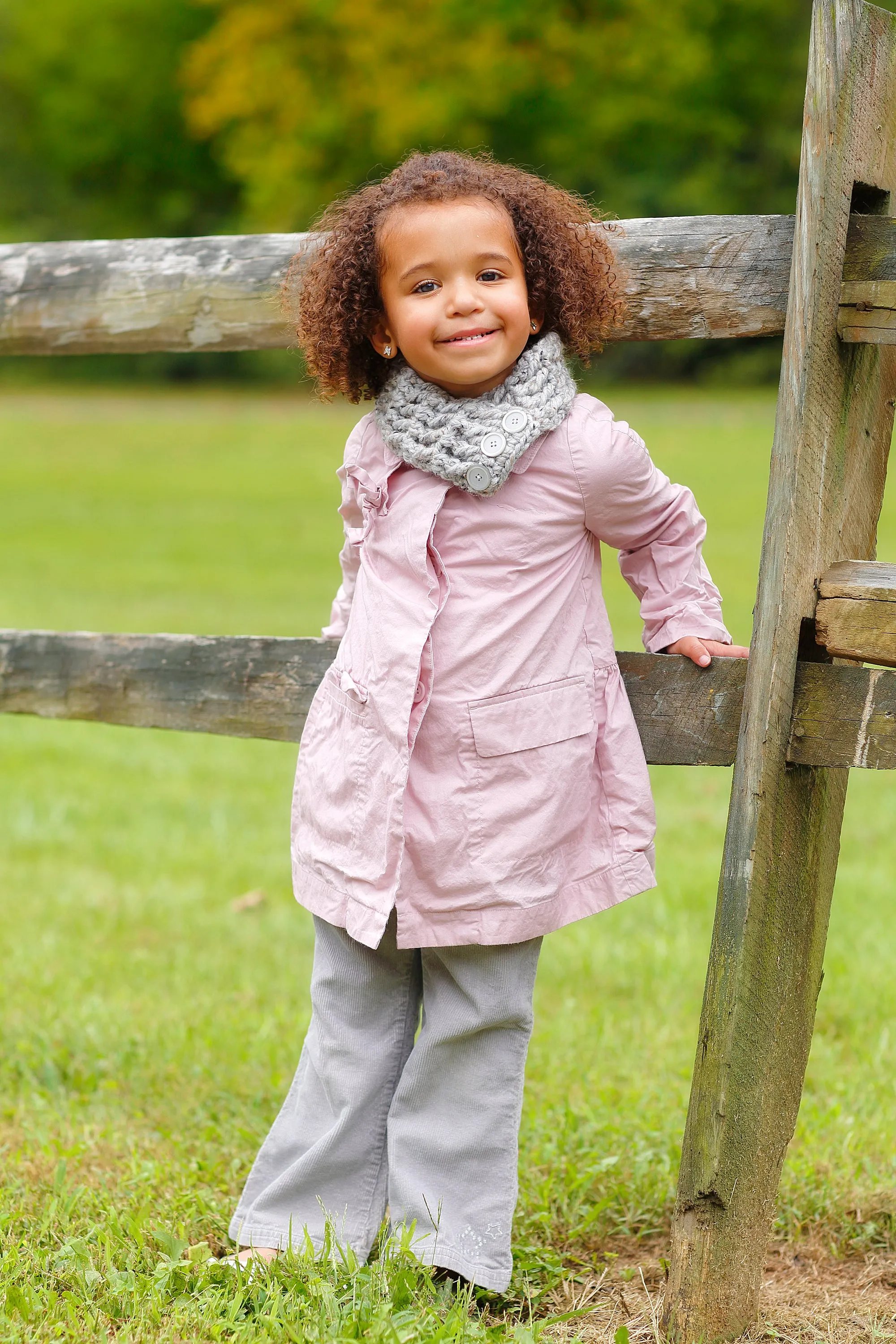 Gray marble button scarf