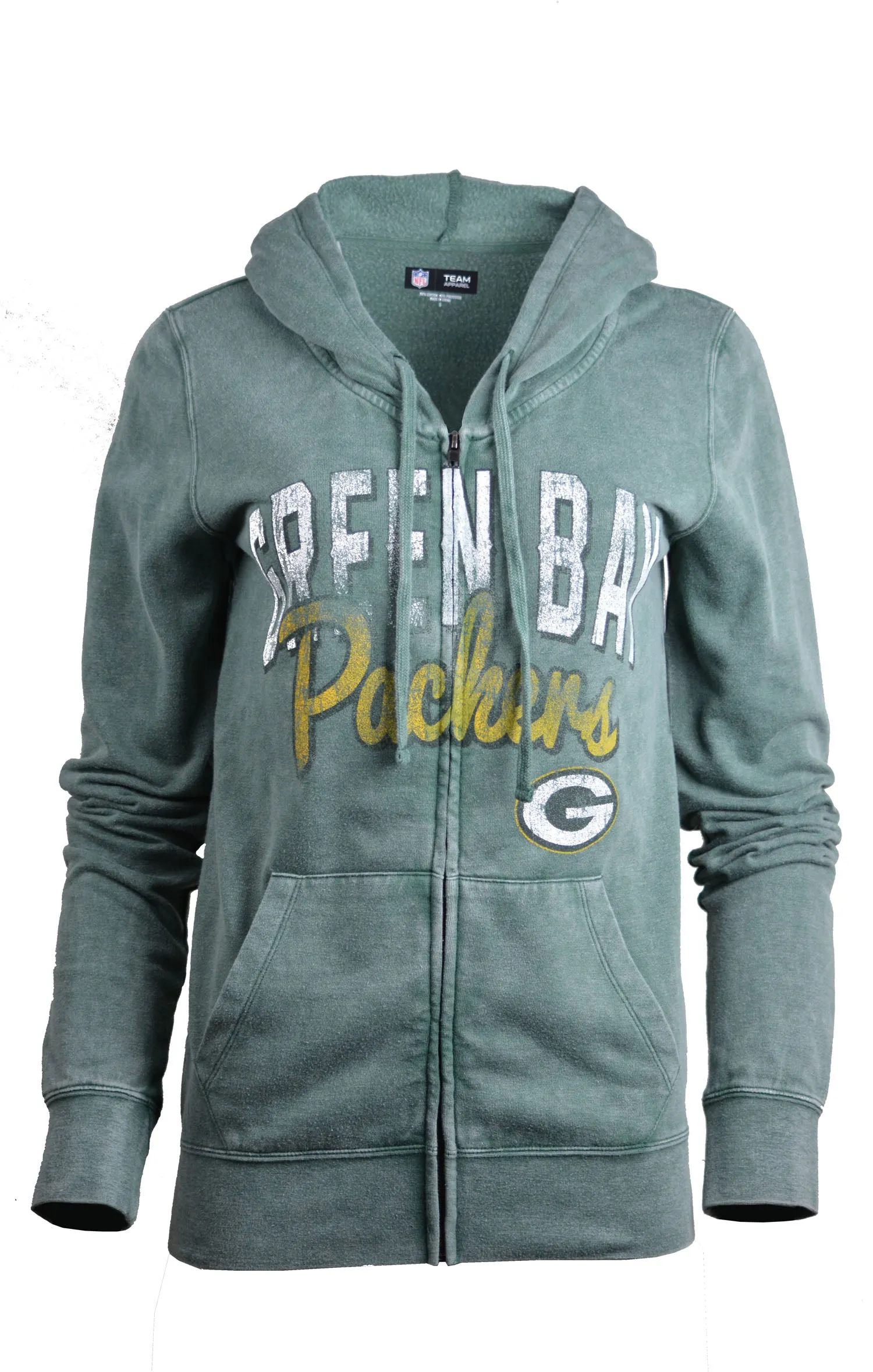 Green Bay Packers Faded Green Women's Hoodie