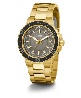 GUESS Mens Gold Tone Analog Watch