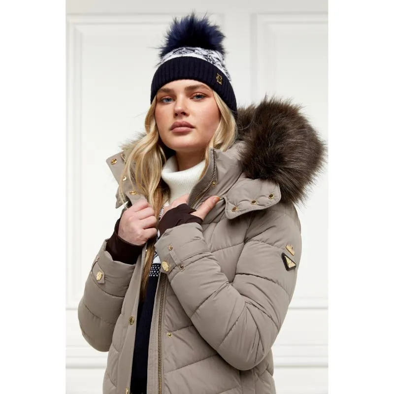 Holland Cooper Beatrice Ladies Bobble Hat - Ink Navy Cream