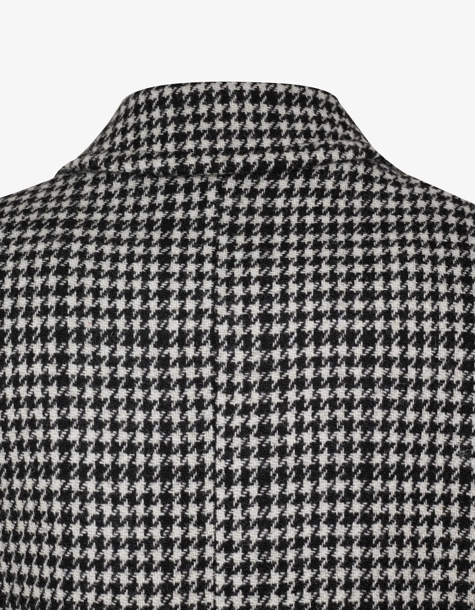 Houndstooth Check Wool Coat